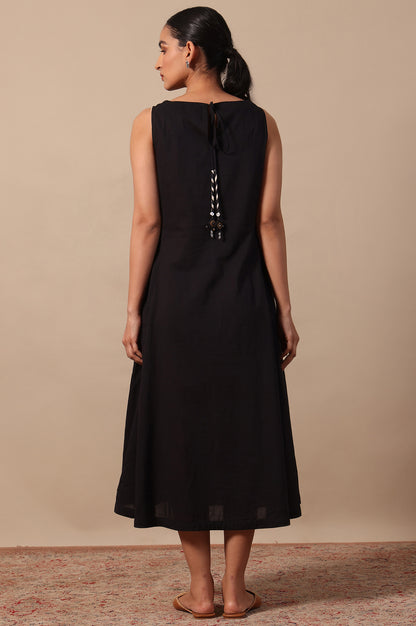 Solid Flared Pure Cotton Dress - Image 2